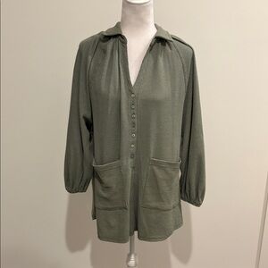 NWT Entro Waffle Weave Front Pocket Shirt Sz M